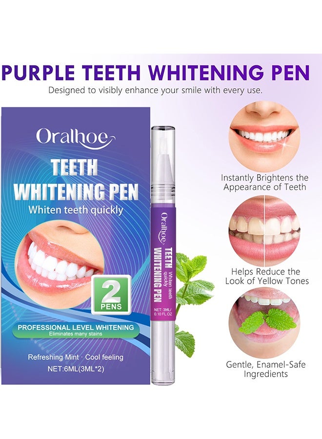 ORALHOE Teeth Whitening Pen, Teeth Whitener Kit Tooth Whitening Pen Gel Effective For Professionally Stain Removal, Painless, Low Sensitivity, No Sensitivity Snow Teeth Whitener Gel Kit For A Brighter Smile (Pack Of 2) - Image 3